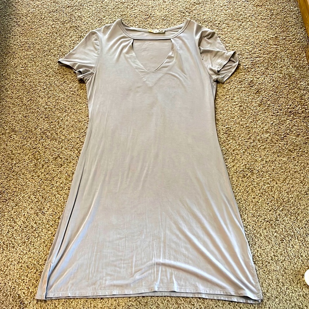 Bear Dance Light Mauve Medium T-Shirt Dress